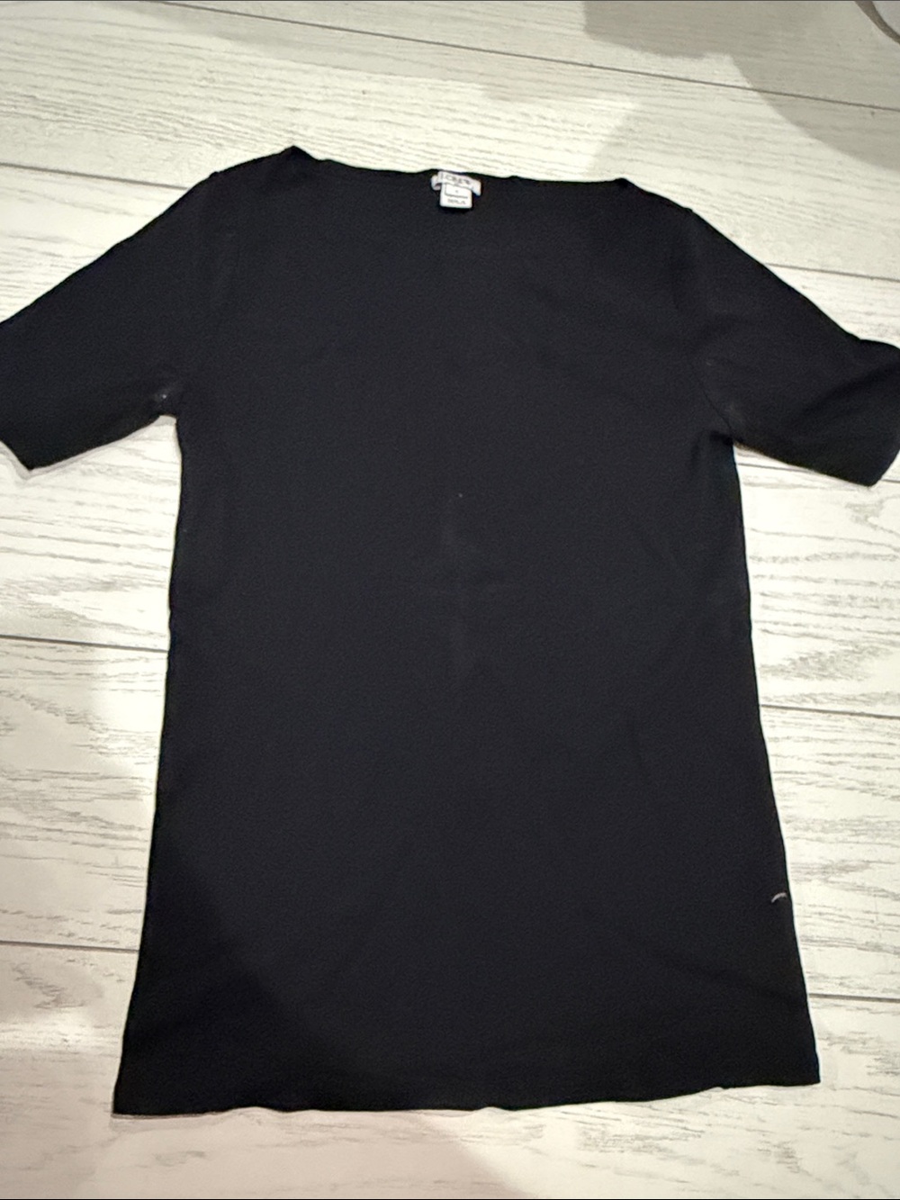 J. Crew Black Short-Sleeve Shift Top
